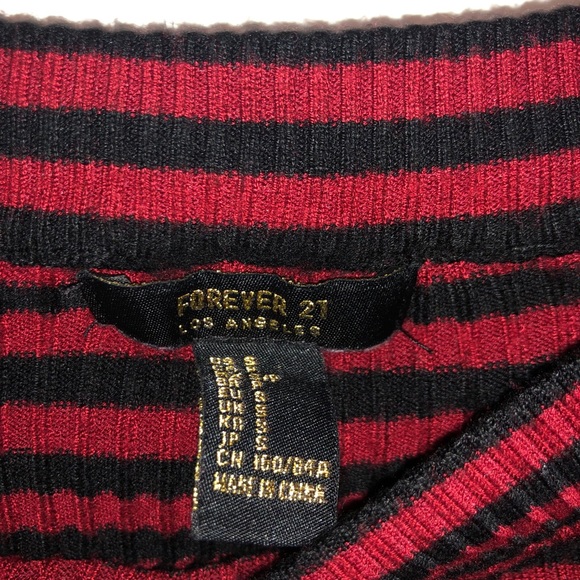 Forever21 Striped Ribbed Knit Top - Picture 2 of 2